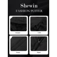thumbnail image 6 of SHEWIN Women's Hooded Puffer Jacket Winter Warm Full Zip Up Oversized Short Quilted Coat with Pockets Petite, 6 of 12