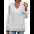 thumbnail image 3 of Blusa Informal de Verano para Mujer, con Lunares Suizos, Cuello en V, Larga, Holgada y Elegante, Ideal para Oficina. L, 3 of 10