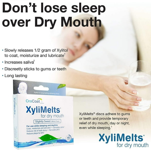 Oracoat Xylimelts Dry Mouth Mint Free, Fresh Breath, StickOn Melts for