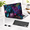 Beautiful Fantasy Flower, variant on Blue Watercolor Flowers&Stripes Laptop Shell Case for 13.6 Inch MacBook Air with M5/M4/M3/M2 Chip