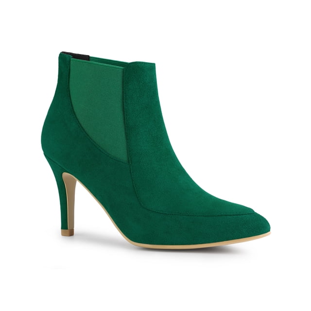 Unique Bargains Bottines Chelsea à Talon Aiguille à Bout Pointu pour Femmes
