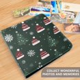 thumbnail image 4 of FORMRS 3 Ring Photo Album 4"x6" Self Adhesive Large Capacity PU Leather Cover, Green Christmas Hats, 4 of 8