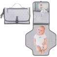 thumbnail image 1 of Baby Portable Changing Pad, Diaper Bag, Travel Mat Station Grey Large, 1 of 2