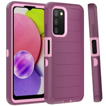 NIFFPD Galaxy A03S Case, Samsung A03S Case, Dual Layer Heavy-Duty Rugged Shockproof Anti-Drop Protective Case for Samsung Galaxy A03S Wine&Pink