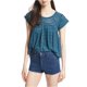 thumbnail image 1 of Free People Camiseta básica Jojo Stripe para mujer, verde, XS, 1 of 2