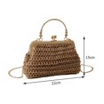 thumbnail image 4 of Bolso de noche con cadena para mujer, bolsos tejidos a mano para cena, bolso de mano (caqui) Ndcxsfigh Para Estrenar, 4 of 8