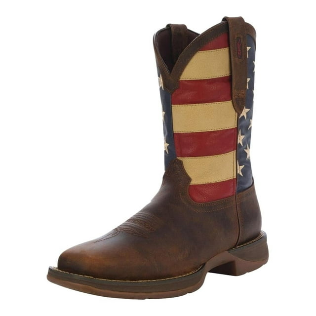 Durango Men's 11" Rebel⢠by Durango Patriotic Pull On Western Boot Brown/Union Flag - DB5554