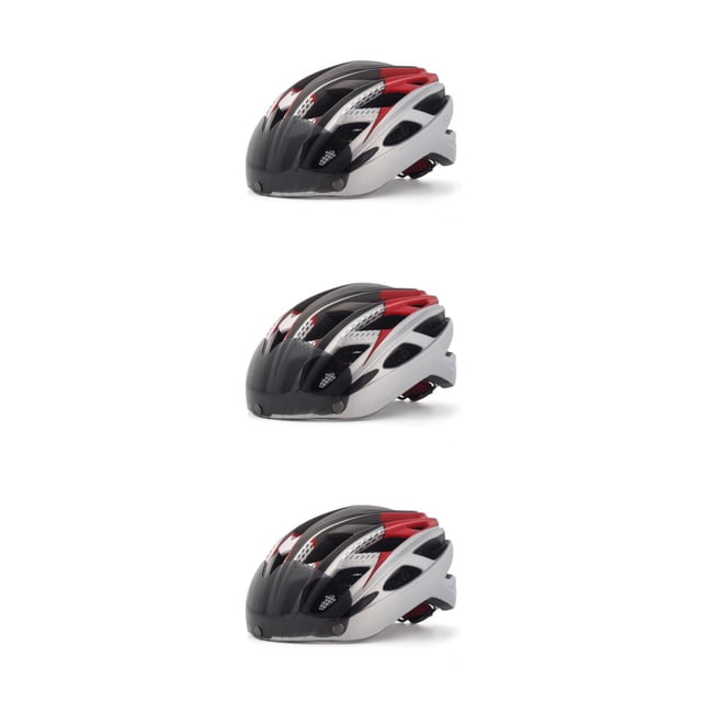 Casco de bicicleta Eigraketly de Montaña Ajustable Plateado y Rojo Tamaño Type1 NO1