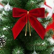 1 Burgundy Velvet Mini Bows, 1'' Christmas Ribbon Bows for Tree, Wreaths, Gift Wrapping, Crafting, Party Favors, Holiday and Wedding Decorations