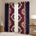 thumbnail image 2 of jejeloiu Vintage Geometric Rhombus Black Out Curtains,Purple Beige Red Curtains Pack of 2 (42x63 Each) For Men Women, 2 of 6