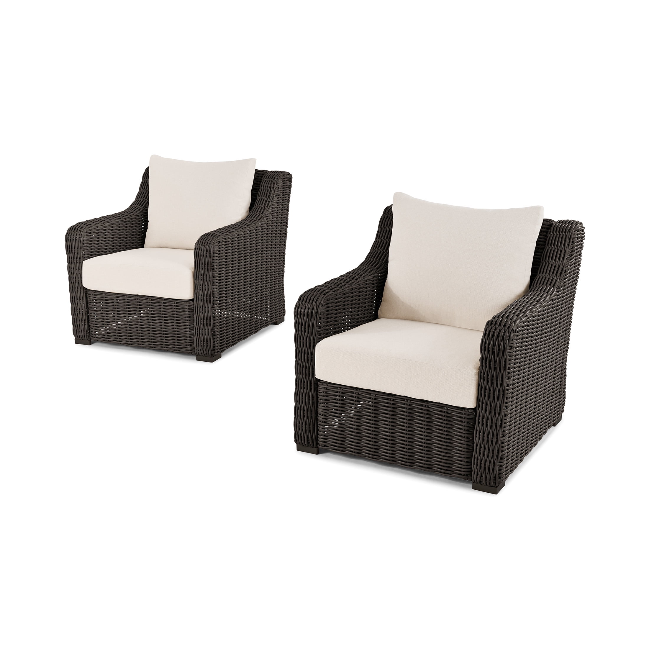 Better Homes & Gardens Bellamy Outdoor 2pk Lounge Chairs, Dark Brown