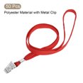 thumbnail image 3 of Uxcell 50Pcs Flat Lanyards with Clip Neck for ID Card Name Tags Badge Holders Red, 3 of 6