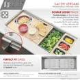 thumbnail image 5 of Stylish Undermount 45" Stainless Steel Single Bowl Workstation Kitchen Sink with 8 accs S-615W, 5 of 11