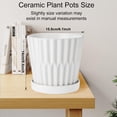 thumbnail image 3 of EFISPSS 6 Inch Pots for Indoor Plants,Ceramic Plant Pots,Planters with Drainage Hole and Saucer, Flower Pots Desktop Office Windowsill Decoration Gift Set of 2 - White, 3 of 7