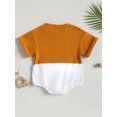 thumbnail image 4 of Coduop Infant Baby Short Sleeve Bodysuit Romper Cotton Color Block Jumpsuit for Newborns, 4 of 9