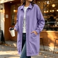 thumbnail image 6 of TGSLY Women's Long Button Down Sweatshirt Lightweight Collared Long Sleeve Cardigan Coat Relaxed Casual Solid Color Fall Winter Jacket with Pockets S, 6 of 8