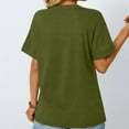 thumbnail image 4 of Women's Short Sleeve T-shirt Women'S Fashionable And Casual Solid Color V Neck Short Sleeved T Shirt,Green Women's Short sleeve T-shirt XXL, 4 of 6