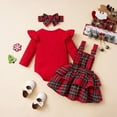 thumbnail image 5 of Gubotare Baby Girl Outfit Sets Baby Girl Outfits Ruffle Long Sleeve Romper Suspender Dress Fall Winter Clothes 0 3 6 9 12 18 24 Months (Red,0-3 Months), 5 of 9