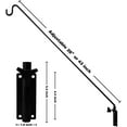 thumbnail image 6 of SNYNUXX Heavy Duty Extended Reach Wall Mounted Deck Hook Wall Pole, Wall Bracket Direction and Length Adjustable Plant Bracket for Bird Feeders, Planters, Suet Baskets, Lanterns, Wind Chimes,Black, 6 of 10