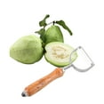 thumbnail image 4 of EeaseMX Pelador de melón con mango de madera, de acero inoxidable, herramienta de cocina multiusos, 1 unidad, 4 of 7