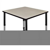 Kee 36 in. Square Maple Height Adjustable Mobile Classroom Table