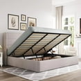 thumbnail image 3 of Large lift storage bed, modern wingback headboard, no springs required, easy to assemble, hydraulic storage My Lux Decor Round, 3 of 10