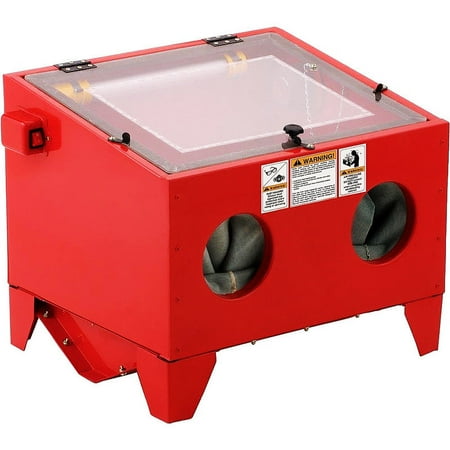 Cabinet Media Blaster Stark 25 Gallons Sand Blaster Cabinet SandBlaster Top Blaster Blasting Media Work Bench Built-in Light, Red ()