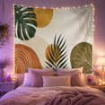 thumbnail image 2 of Botanical Abstract Art on Cream Beige Background, Peaceful Boho for Plant Lovers, Modern Wall Decor, Housewarming Gift Tapestry Wall Hanging for Bedroom and Living Room, 2 of 7
