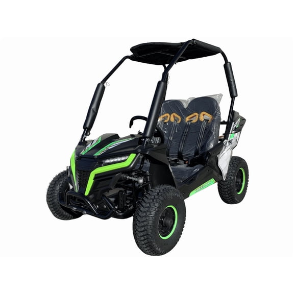 TrailMaster Cheetah i6 Electric Kids Off-Road Go Kart, 650W Motor, 48V 20Ah Battery, 3-Speed with Reverse, Max Speed 19 MPH, Ages 6–12, (Green)