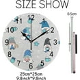 thumbnail image 2 of Dreamtimes Wall Clock Silent Non-Ticking Battery Operated, Arabic Numerals Decorative Quartz Clock for Living Room Kitchen Decor 10 Inch Cute Gnome Xmas, 2 of 6