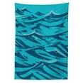 thumbnail image 3 of Ambesonne Vintage Beach Tablecloth Rectangular Table Cover, Abstract Waves Art, 52"x70", Petrol Blue Dark Seafoam, 3 of 4