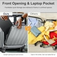thumbnail image 3 of Zimtown 20-Inch Expandble Luggage with USB Port, Carry On ABS+PC Hardside Suitcase with Front Pocket, Spinner Wheels & Built-in TSA Lock, Gray, 3 of 12