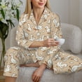 thumbnail image 6 of Daiia cute geese and chicks for Women's Long-Sleeved Pajama Set – Soft & Comfortable Sleepwear Button-Up Pajamas Cozy Lounge Wear-Medium, 6 of 7