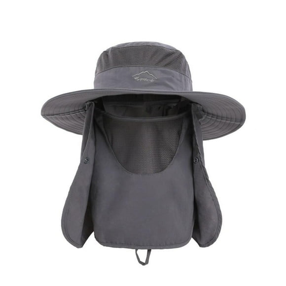 Summer Sun Hats For Men Large Bucket Hat Foldable Breathable Anti UV Sun-proof Hiking Male Designer Hat Cap Light Gray