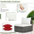 thumbnail image 4 of GVN Outdoor Furniture Sets, Outdoor Conversation Set,7 Pieces Patio Rattan Furniture Set Sectional Sofa Garden Cushion-White, 4 of 7