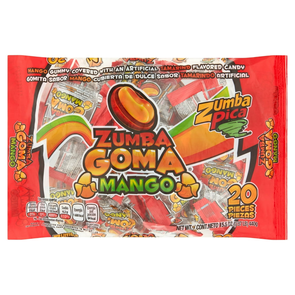 Zumbapica Candy Zumba Goma Mango,15.5 Oz (Pack Of 20)
