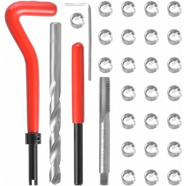 30 Pcs Kit de Réparation de Filetage Hélicoïdal M8 x 1,25 mm