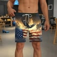thumbnail image 4 of Jjayotai Mens George Shorts, Men's Independence Day Printed Shorts, Beach Shorts Lined Shorts with Compression Liner Pocket Elastic Waist Drawstring, 4 of 5