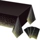 thumbnail image 1 of 4 Pack Black and Gold Disposable Plastic Tablecloth for Rectangle Tables(54" x 108"), Disposable Party Table Cover for Birthday,Table Cloths for Gradu, 1 of 4