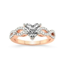 2 Carat IGI Certified Heart Shape Lab Grown Diamond Engagement Ring | 14K Rose Gold | Lorene Twisted Shank Lab Diamond Ring | FG-VS1-VS2 Quality Friendly Diamonds