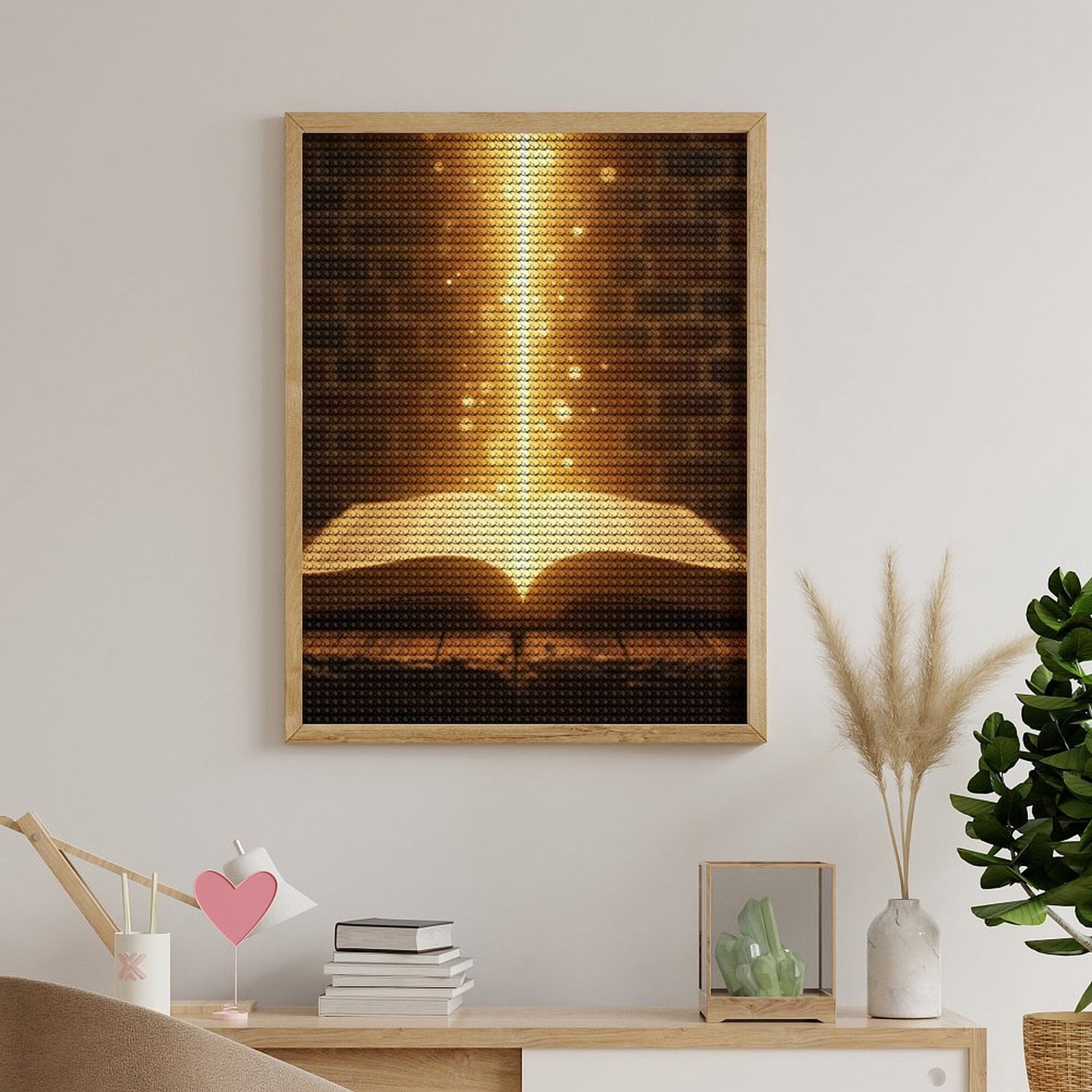Diamond Art Kits for Adults, Light Beam Glow 5D Diamond Painting Kits for Adults Beginners, DIY Full Drill Diamond Painting, Gem Art and Crafts 12x16