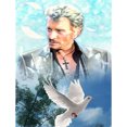 thumbnail image 1 of Diamante Pintura Taladro Cantante De Rock Johnny Halliday Redondo Completo 30x40cm (A5551), 1 of 9