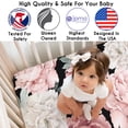 thumbnail image 3 of Sweet Jojo Designs Peony Floral Garden Black and Pink Girl Fitted Crib Sheet, 3 of 6