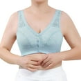 thumbnail image 4 of Sleep Bras for Women! Audhol Cotton Bra for Elderly Women Comfort Fit Sleep Yoga Bras Everyday Bra Tops Summer Underwear Front Close Bras for Women Blue 3XL, 4 of 5