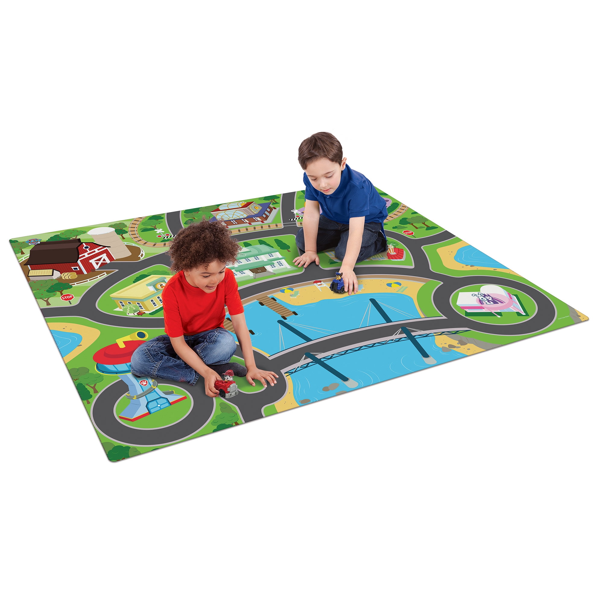 Imaginmat: Jumbo - Paw Patrol - Floor Playmat & 2 Toy Cars, 47 x 61", 2 Character Vehicles, Durable EVA Foam Mat, Portable, Licensed, Kids Ages 3+