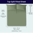 thumbnail image 2 of SGI Bedding 28" Queen Split Top Flex Head sheet 100% Egyptian Cotton Sheet Set - 600 Thread Count Flex Top Sheet for Adjustable Bed 4 Piece Sheet Set 15" Deep for Sleep Number bed - Moss, 2 of 7