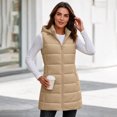 thumbnail image 4 of Cmfcve Womens Plus Size Full Zip Puffer Vest Long Hooded Sleeveless Padded Jacket Fall Winter Casual Quilted Warm Outerwear, 4 of 9