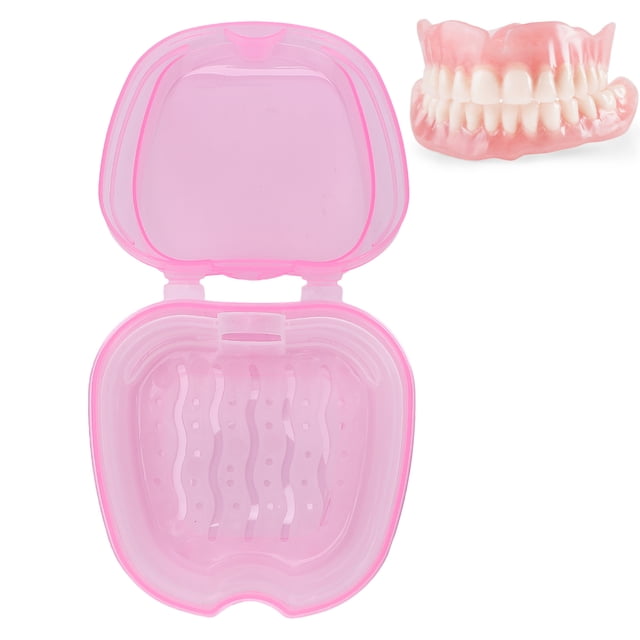 Boîte de Bain pour Prothèses Dentaires, Boîte de Bain pour Prothèses Dentaires, Contenant de Trempage Boîte de Rangement pour Fausses Dents Colorée avec Panier de Passoire