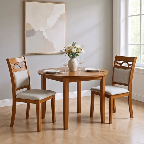 Resenkos 2-Piece Dining Chair with Rubber Wood Frame, Ergonomic Sturdy Chair for Kitchen, Dining Room, Brown