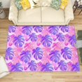 thumbnail image 1 of 3x5 Rug, Monstera Door Mat Washable Non Slip Soft for Entryway, Tropical Leaf Rug, Pink and Purple Leaves Carpet, Monstera Home Decor & Gifts, 1 of 7